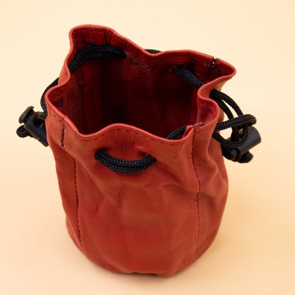 Women's Leather Drawstring Pouch - Picture 2 of 5